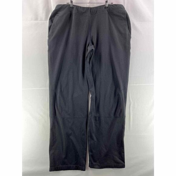 Eddie Bauer Women Sweatpants Large Black Straight Elastic Zip Pocket Activewear - Picture 1 of 9